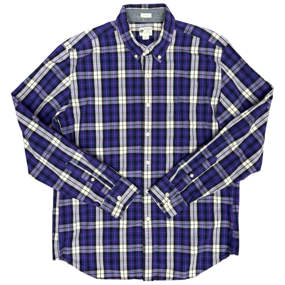 EUC Men's J. CREW Tailored Fit "Shirtings" Tartan Plaid Shirt | Size L